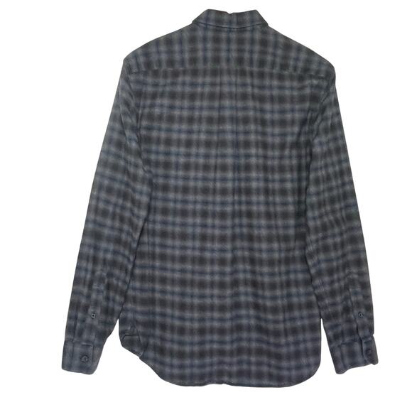 VINCE Men’s Classic Fit Blue Plaid Button Up Long Sleeve Flannel med - Picture 3 of 3